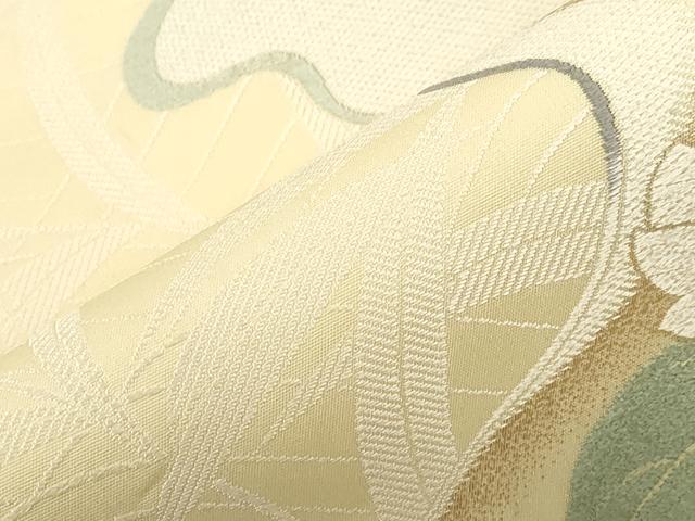 平和屋着物●六通柄袋帯 唐織 蓮 正絹 逸品 CABH6461dy