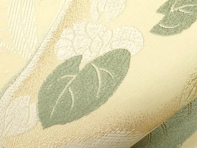 平和屋着物●六通柄袋帯 唐織 蓮 正絹 逸品 CABH6461dy