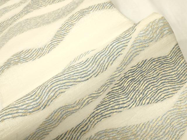 平和屋着物●六通柄袋帯 流水文 金銀糸 正絹 逸品 CABH6462dy