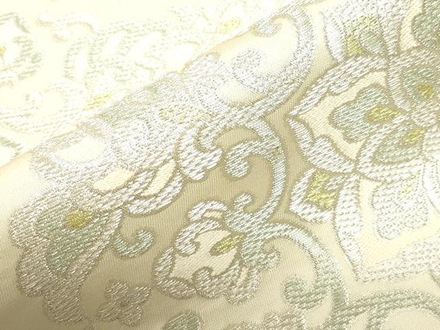 平和屋着物●西陣 川島織物 六通柄 本袋帯 草花文 銀糸 正絹 逸品 CABH6473dy