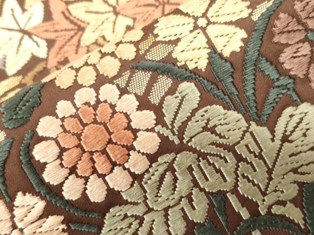 平和屋着物●六通柄袋帯 唐織 青海波花文 正絹 逸品 CABH6474dy