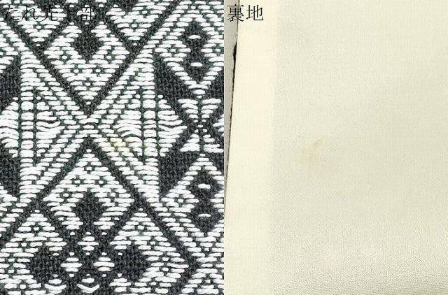 平和屋着物●全通柄袋帯 こぎん刺し 幾何学文 正絹 逸品 CABH6482dy