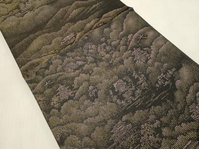 平和屋着物●両面 六通柄袋帯 干支 黒地 金銀糸 やまと誂製 正絹 逸品 未使用 CABH6485dy