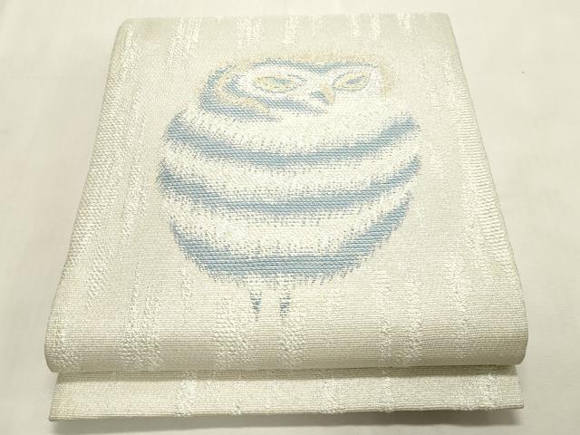 平和屋着物●太鼓柄袋帯 梟 金糸 正絹 逸品 CABH6486dy