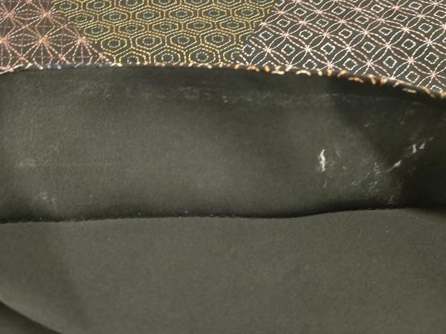 平和屋着物●全通柄袋帯 総刺繍 刺し子 吉祥文 黒地 正絹 逸品 CABH6489dy