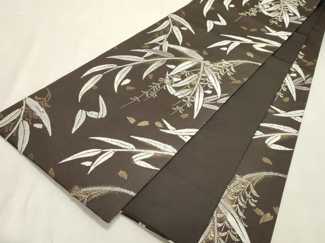 平和屋着物●西陣の名門 加納幸謹製 六通柄袋帯 唐織 舞桜 草木文 金糸 正絹 逸品 CABH6496dy