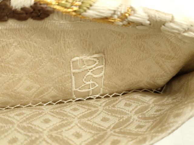平和屋着物●西陣の名門 加納幸謹製 両面 六通柄袋帯 唐織 松文 金糸 正絹 逸品 CABH6497dy