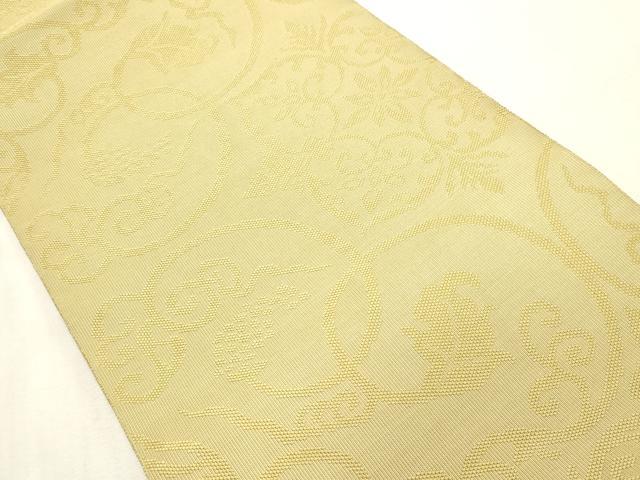 平和屋着物●八寸名古屋帯 葡萄蔦の葉文 正絹 逸品 未使用 CABH6501dy