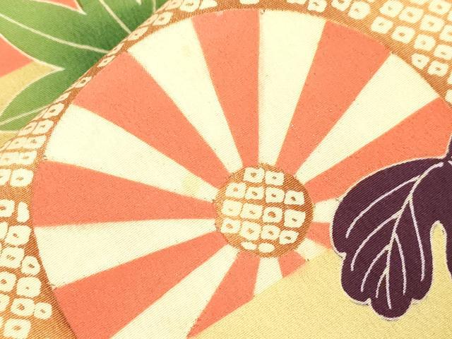 平和屋着物●アンティーク 大正ロマン 九寸名古屋帯 駒刺繍 花車文 正絹 逸品 CABH6509dy