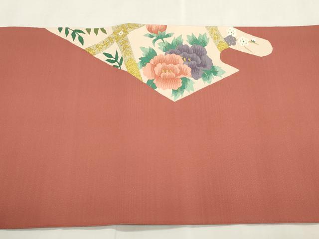 平和屋着物●爪掻き本綴れ 八寸名古屋帯 草花文 金糸 正絹 逸品 CABH6624dy