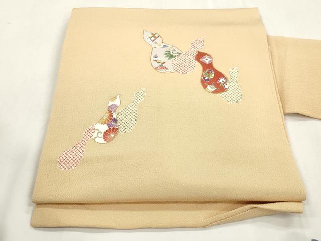平和屋着物●九寸名古屋帯 瓢箪 金足 鬼しぼ縮緬 正絹 逸品 CABH6634dy