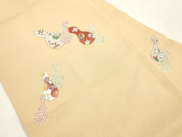 平和屋着物●九寸名古屋帯 瓢箪 金足 鬼しぼ縮緬 正絹 逸品 CABH6634dy