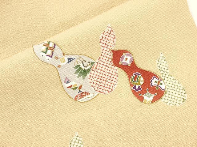平和屋着物●九寸名古屋帯 瓢箪 金足 鬼しぼ縮緬 正絹 逸品 CABH6634dy
