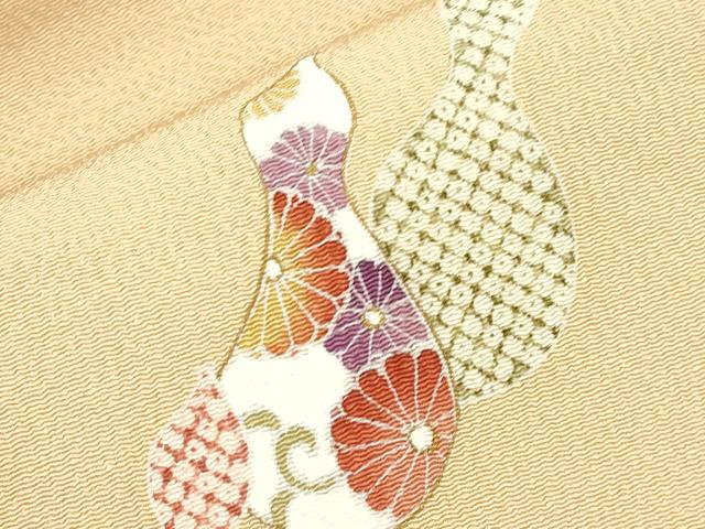 平和屋着物●九寸名古屋帯 瓢箪 金足 鬼しぼ縮緬 正絹 逸品 CABH6634dy