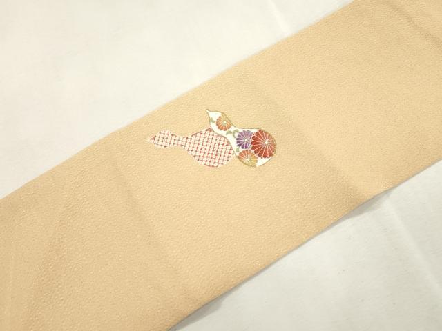 平和屋着物●九寸名古屋帯 瓢箪 金足 鬼しぼ縮緬 正絹 逸品 CABH6634dy