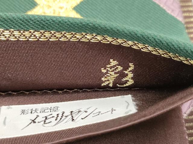 平和屋着物●六通柄袋帯 安新 彩 立波天井文 金糸 正絹 逸品 CABH6642dy
