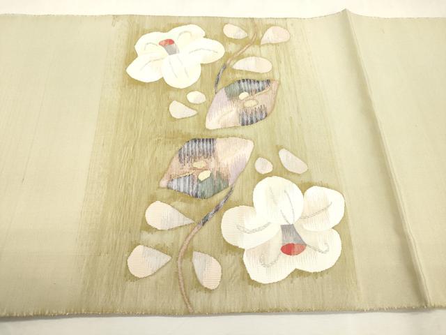 平和屋着物●太鼓柄袋帯 すくい織 草花文 金銀糸 正絹 逸品 CABH6643dy