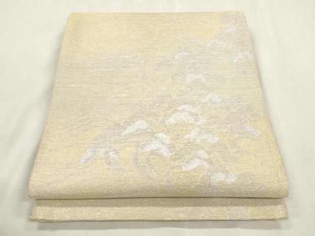 平和屋着物●両面 六通柄袋帯 伊勢絹 枝松文 金銀糸 正絹 逸品 CABH6647dy
