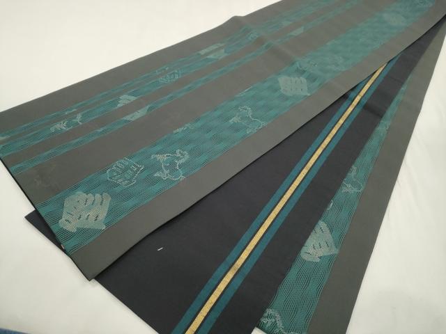 平和屋着物●両面 全通柄袋帯 馬 金彩 やまと誂製 正絹 逸品 CABH6650dy