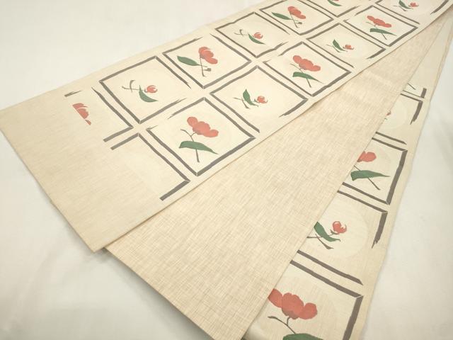 平和屋着物●名門木屋太 今河織物 六通柄袋帯 草花文 正絹 逸品 CABH6652dy