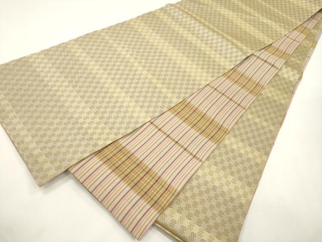 平和屋着物●両面 全通柄袋帯 横段文 正絹 逸品 CABH6654dy