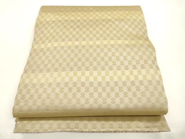 平和屋着物●両面 全通柄袋帯 横段文 正絹 逸品 CABH6654dy