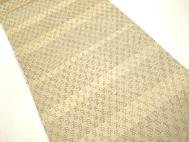 平和屋着物●両面 全通柄袋帯 横段文 正絹 逸品 CABH6654dy