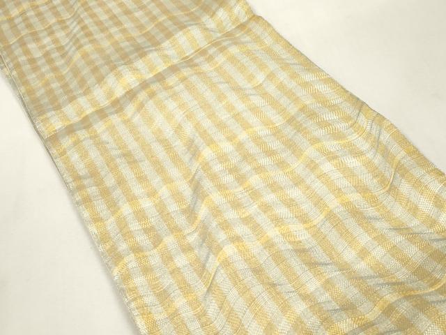 平和屋着物●ひなや工房 くむ・あむ・おる 伊豆蔵明彦 六通柄袋帯 縞 金銀糸 正絹 逸品 CABH6679dy