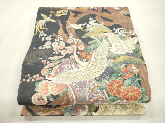 平和屋着物●両面 両方向 全通柄袋帯 羽衣天女博説 浄瑠璃絵巻 金糸 正絹 逸品 CABH6688dy