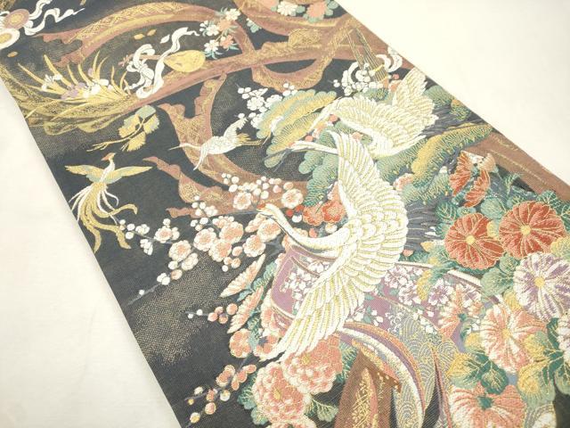 平和屋着物●両面 両方向 全通柄袋帯 羽衣天女博説 浄瑠璃絵巻 金糸 正絹 逸品 CABH6688dy