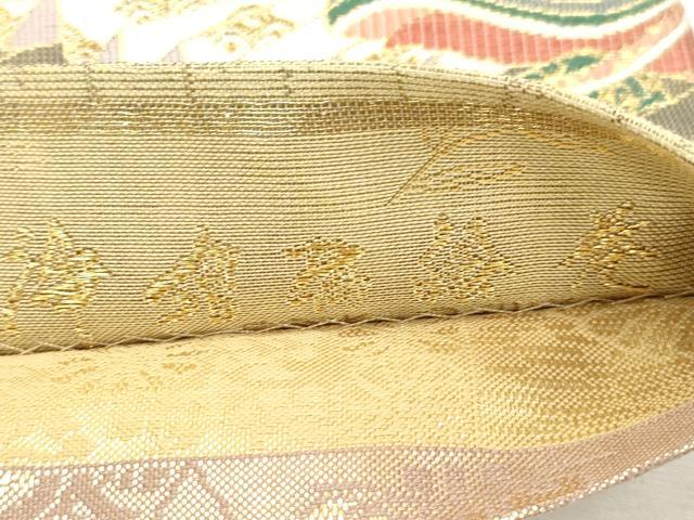 平和屋着物●両面 両方向 全通柄袋帯 羽衣天女博説 浄瑠璃絵巻 金糸 正絹 逸品 CABH6688dy