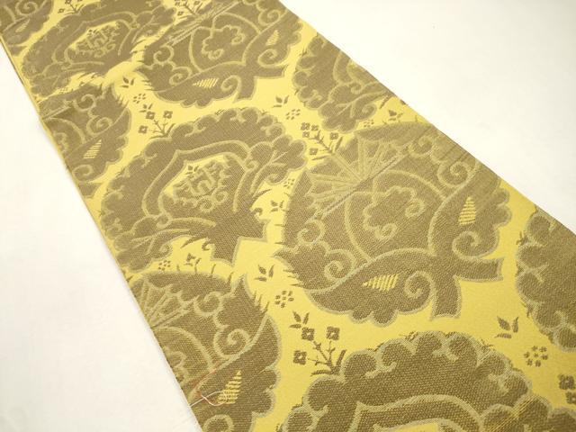 平和屋着物●西陣 川島織物 六通柄 本袋帯 幾何学花文 金糸 正絹 逸品 CABH6690dy