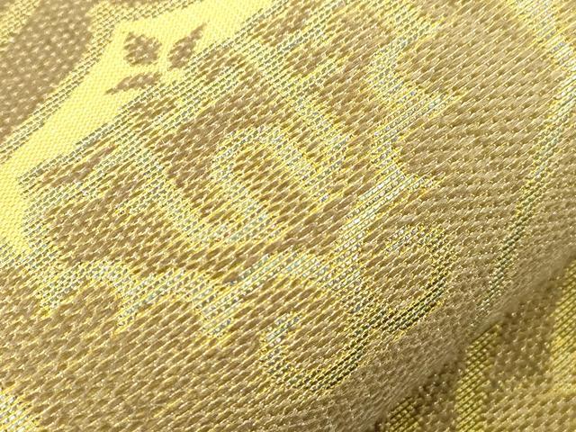 平和屋着物●西陣 川島織物 六通柄 本袋帯 幾何学花文 金糸 正絹 逸品 CABH6690dy
