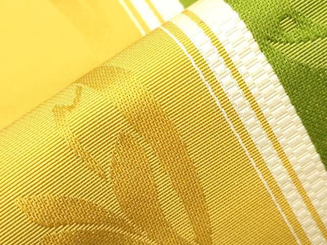 平和屋着物●本場筑前博多織 半幅帯 草花文 脇山公詞作 証紙付き 正絹 逸品 CABH6693dy