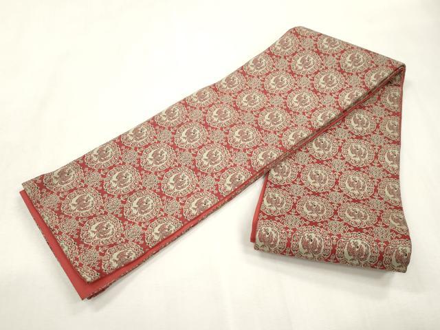 平和屋着物●本場筑前博多織 半幅帯 御軟鳳凰文錦 正絹 逸品 CABH6694dy
