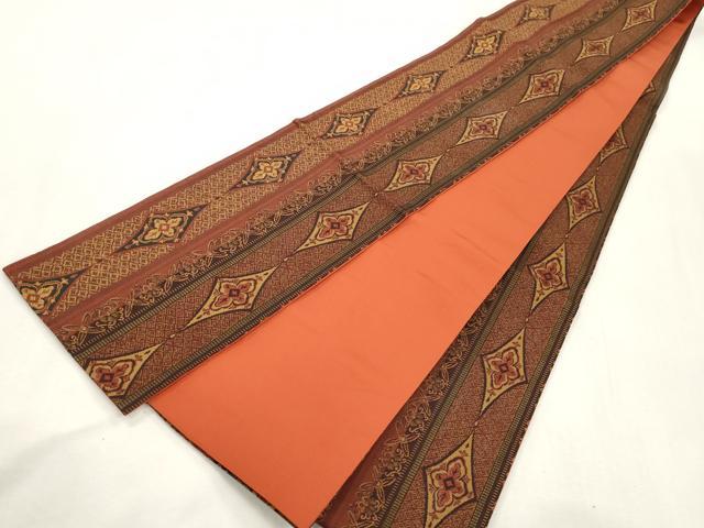 平和屋着物●本場筑前博多織 半幅帯 菱花間道 正絹 逸品 CABH6695dy