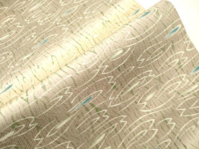 平和屋着物●全通柄九寸名古屋帯 杢目絞り 横段文 正絹 逸品 CABH6713dy