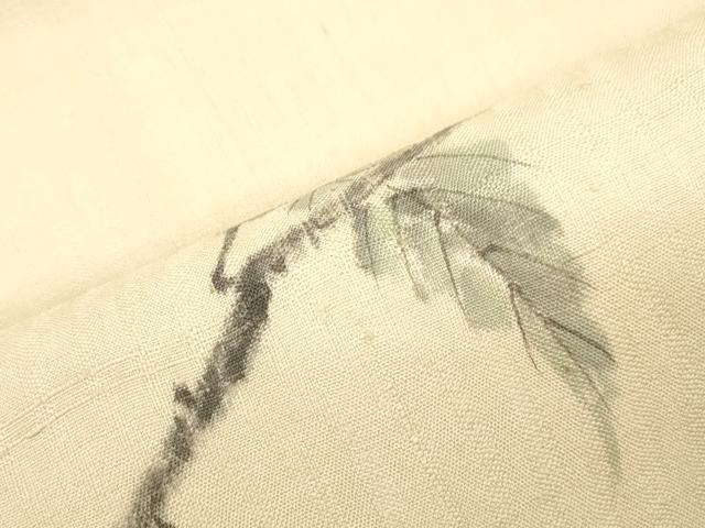平和屋着物●日本画家 水嶋征夫 九寸名古屋帯 手描き 紬地 成り物 正絹 逸品 CABH6716dy