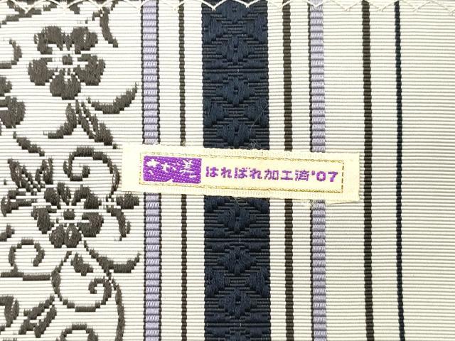 平和屋着物●本場筑前博多織 八寸名古屋帯 草花間道 さが美扱い 正絹 逸品 CABH6718dy