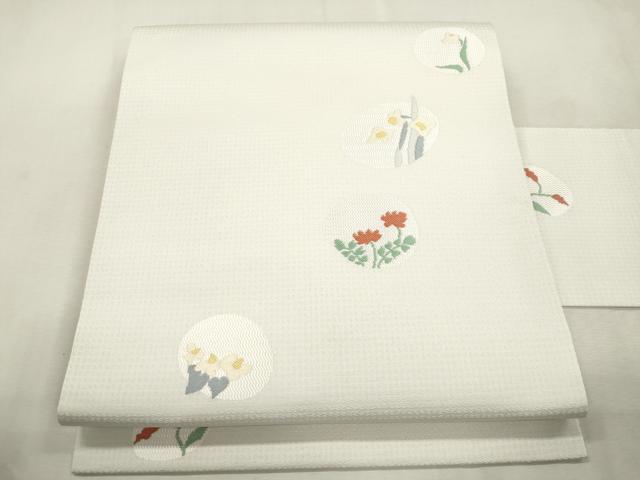 平和屋着物●九寸名古屋帯 草花丸文 逸品 CABH6727dy