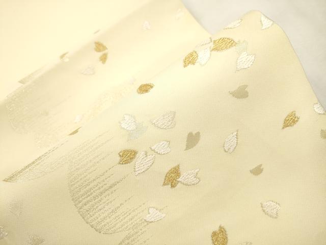 平和屋着物●九寸開き名古屋帯 唐織 舞桜文 金糸 正絹 逸品 CABH6730dy