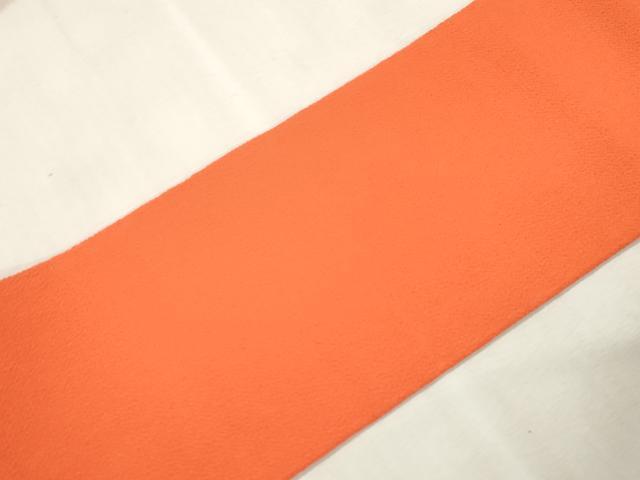 平和屋着物●九寸名古屋帯 照柿色 鬼しぼ縮緬 正絹 逸品 未使用 CABH6734dy