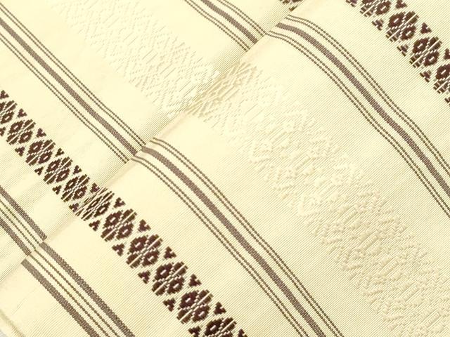 平和屋着物●本場筑前博多織 半幅帯 献上 正絹 逸品 CABH6736dy