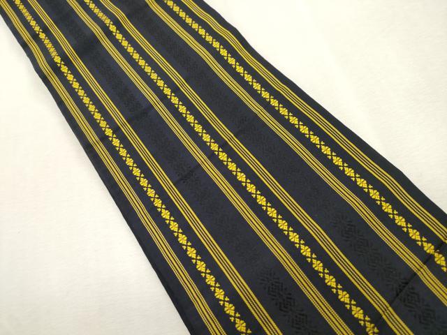 平和屋着物●本場筑前博多織 両面 半幅帯 献上 正絹 逸品 CABH6737dy