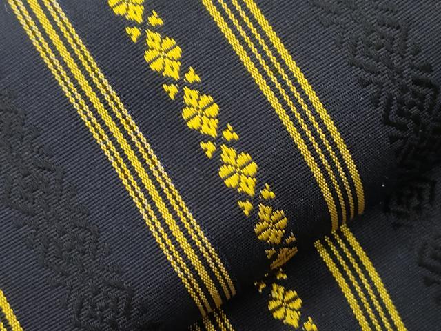 平和屋着物●本場筑前博多織 両面 半幅帯 献上 正絹 逸品 CABH6737dy