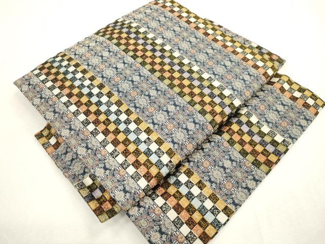 平和屋着物●つけ帯 幾何学間道 金糸 正絹 逸品 CABH6750dy
