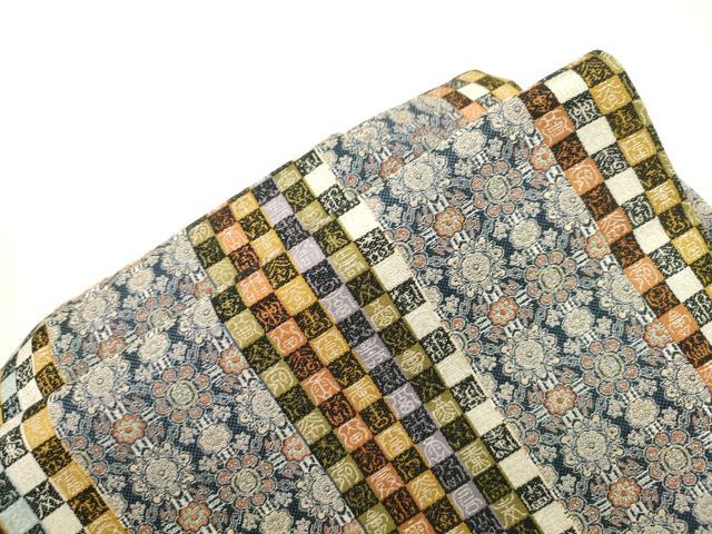 平和屋着物●つけ帯 幾何学間道 金糸 正絹 逸品 CABH6750dy