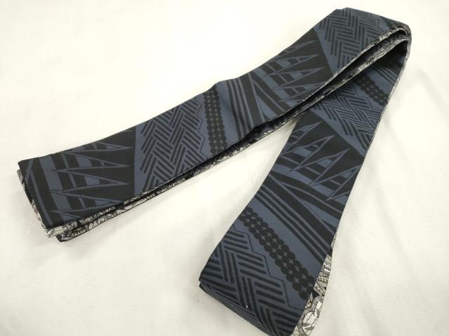 平和屋着物●男性 両面 角帯 草花文 正絹 逸品 CABH6759dy