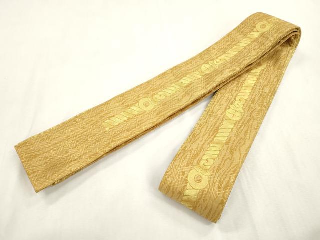 平和屋着物●男性 両面 角帯 間道 金糸 正絹 逸品 CABH6761dy