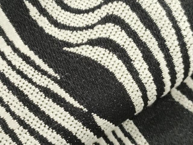 平和屋着物●男性 両面 角帯 縞 黒地 正絹 逸品 CABH6762dy